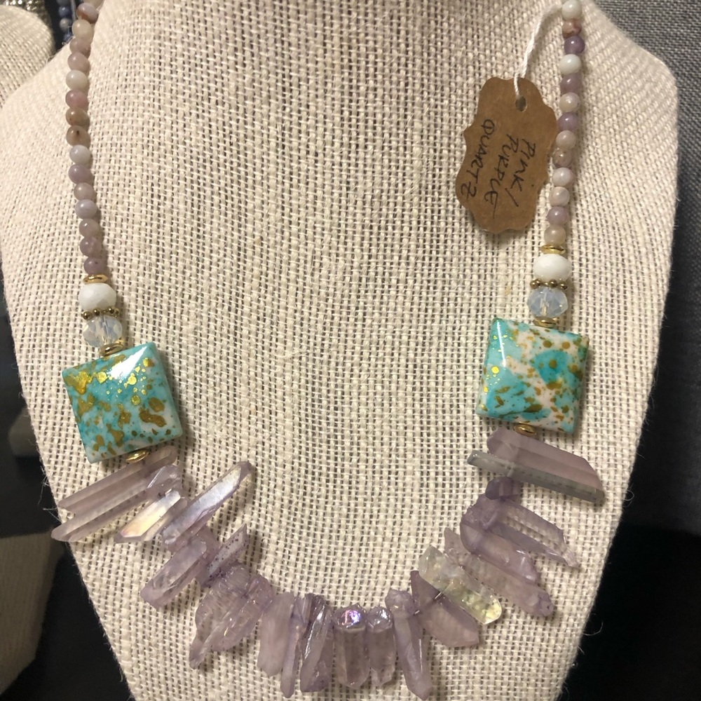 Purple quartz necklace